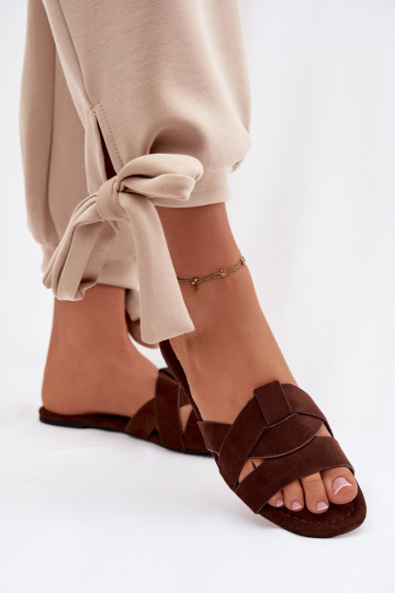 isoscele Pantofole da donna con strisce CzekoladoAe Pavelle 2