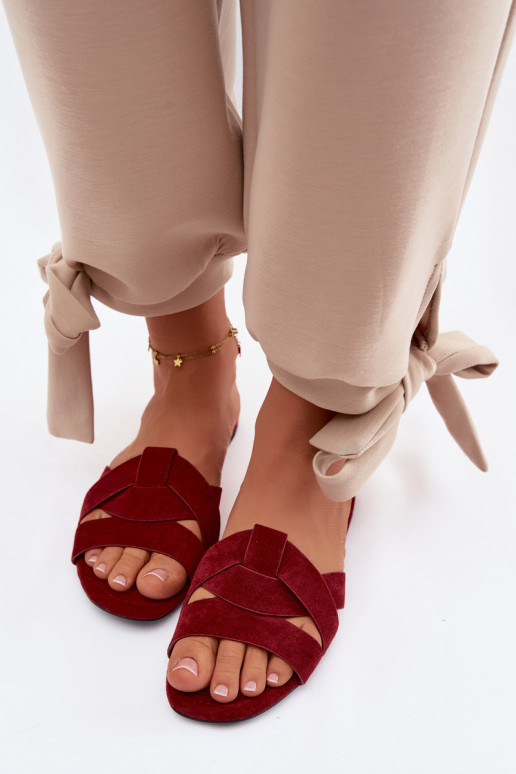 isoscele Pantofole da donna con strisce Borgogna Pavelle