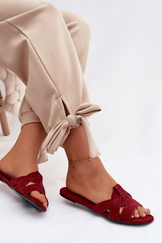 isoscele Pantofole da donna con strisce Borgogna Pavelle