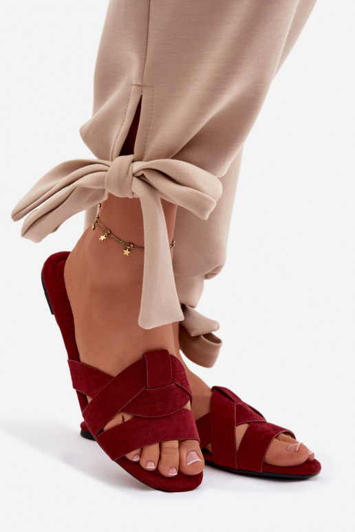 isoscele Pantofole da donna con strisce Borgogna Pavelle