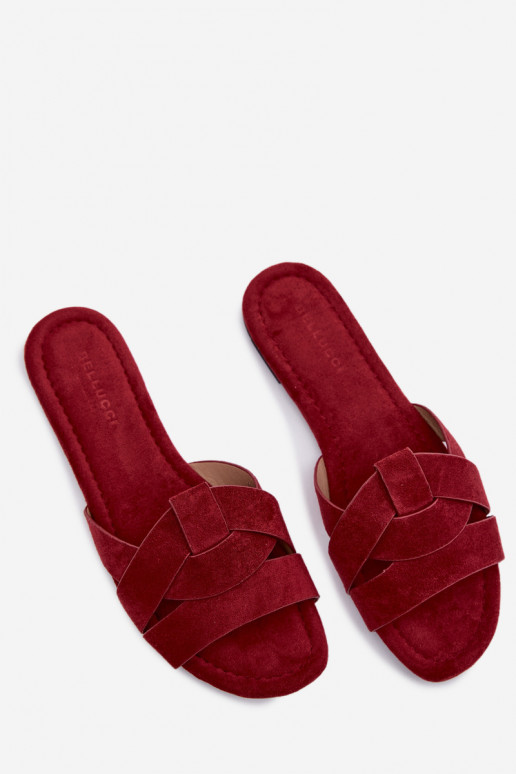 isoscele Pantofole da donna con strisce Borgogna Pavelle