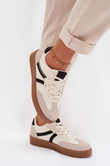 Scarpe sportive basse bianche e nere Denelisse