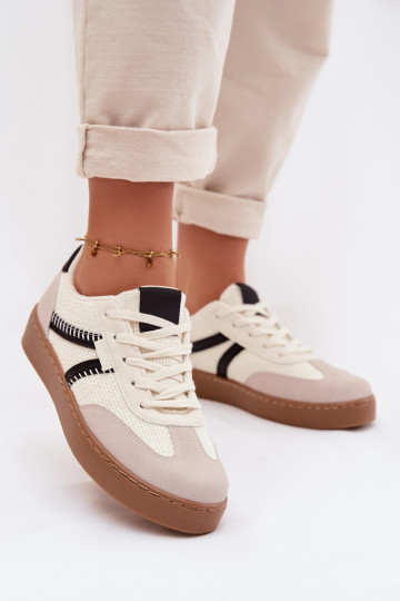 Scarpe sportive basse bianche e nere Denelisse 2