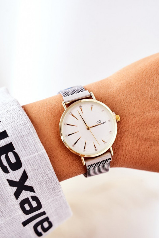 Orologio Sul braccialetto Mesh Giorgio&Dario grigio-colore dorato