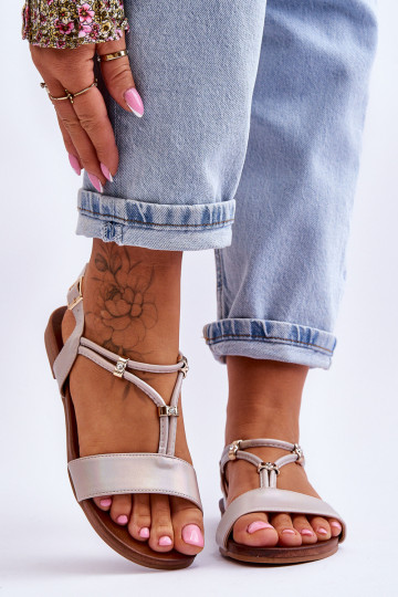 Sandali bassi da donna S.Barski KV-541-120 colore dorato