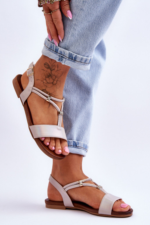 Sandali bassi da donna S.Barski KV-541-120 colore dorato