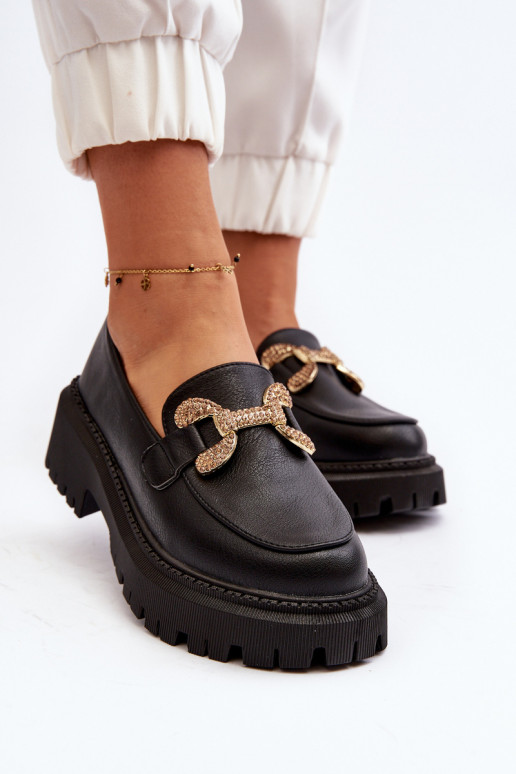 mocassini da donna con ornamenti colore nero Gargi