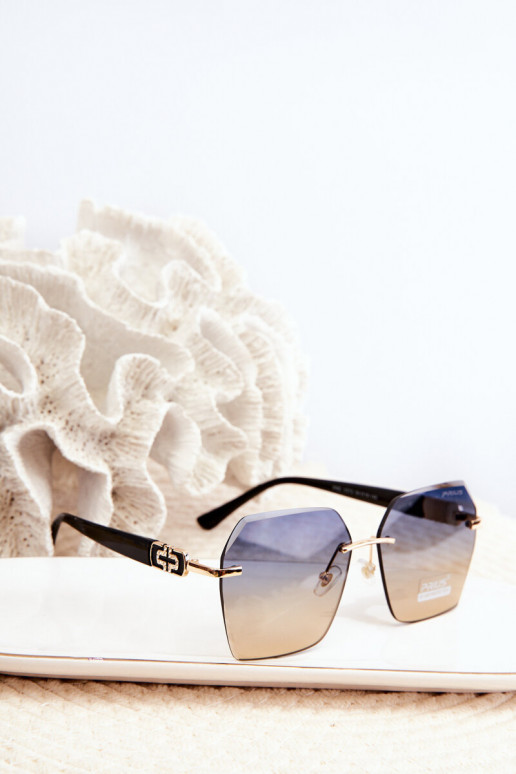 Occhiali da sole FemminileFiltrem UV Nero e-colore dorato