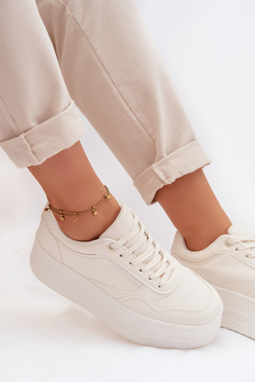 Scarpe modello sneakers Femminile con una piattaforma colore avorio Feressa