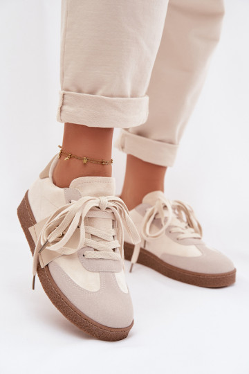Sneakers da donna con dettagli decorativi, colore sabbia Kalirina 2