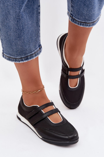 Ballerine sportive da donna con cinturini color nero Farvessa