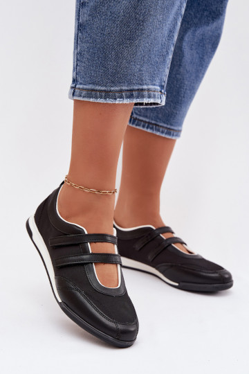 Ballerine sportive da donna con cinturini color nero Farvessa 2