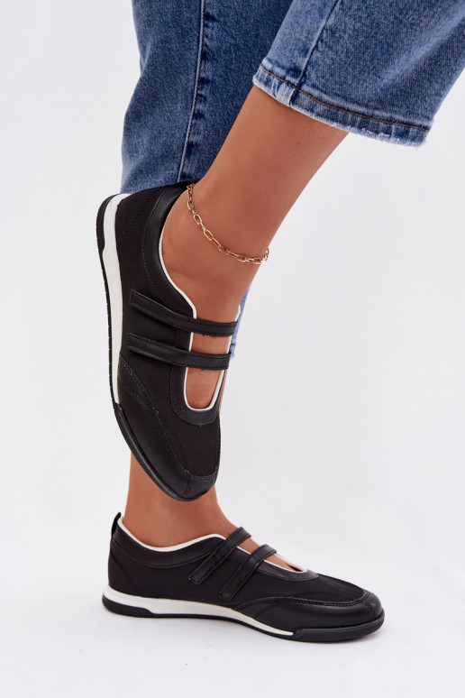 Stile sportivo Ballerine Femminile con strisce colore nero Farvessa