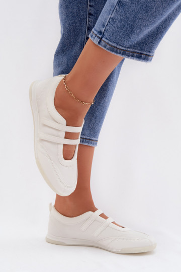 Stile sportivo Ballerine Femminile con strisce Colore bianco Farvessa