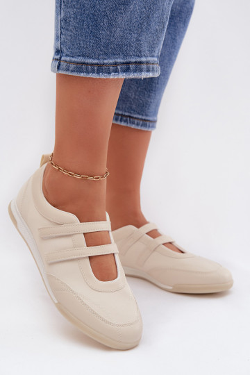 Ballerine sportive con nastri color sabbia Farvessa