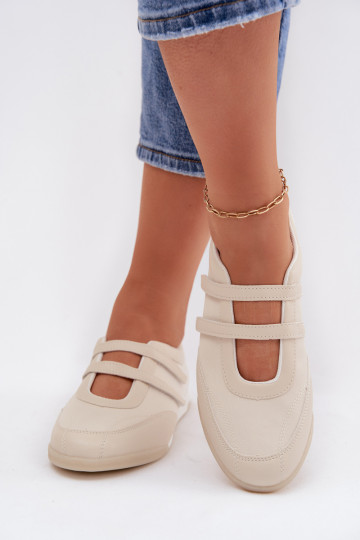 Ballerine sportive con nastri color sabbia Farvessa 2