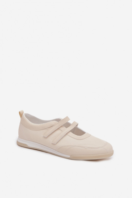 Stile sportivo Ballerine Femminile con strisce beige Farvessa
