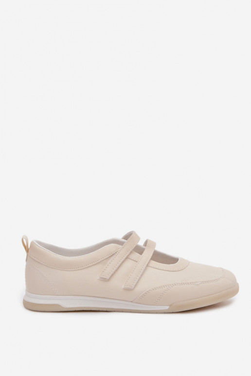 Stile sportivo Ballerine Femminile con strisce beige Farvessa