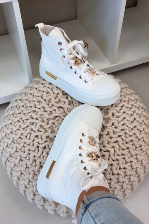 Scarpe casual da donna con plateau e decorazioni "Gracella" color bianco