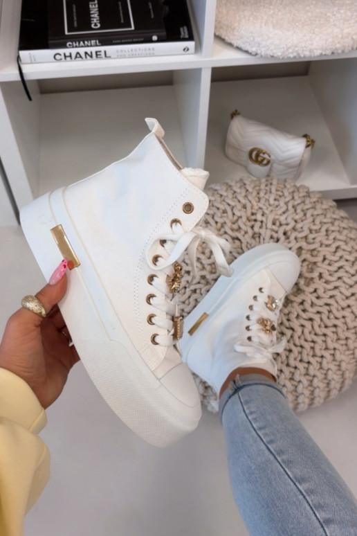 Scarpe casual da donna con plateau e decorazioni "Gracella" color bianco