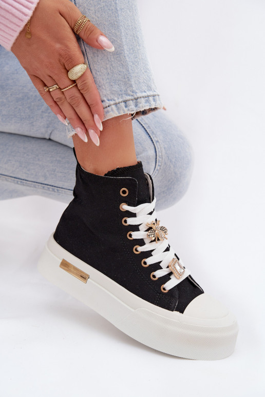 Scarpe casual da donna con plateau e decorazioni "Gracella" color nero