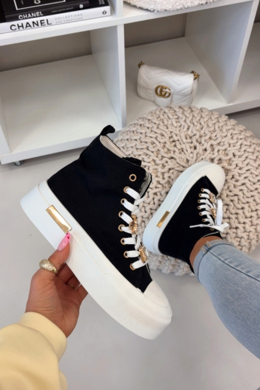 Scarpe casual da donna con plateau e decorazioni "Gracella" color nero
