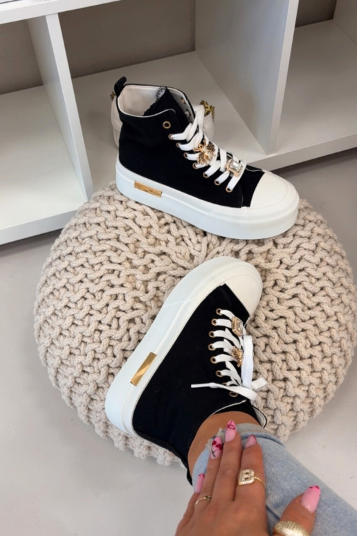 Scarpe casual da donna con plateau e decorazioni "Gracella" color nero