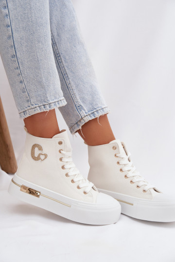 Sandali platform con tacco bianchi Meloria