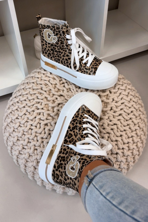 Sandali platform con tacco leopardati Meloria