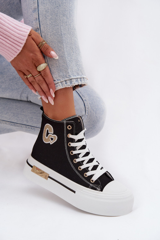 Sandali platform con tacco neri Meloria