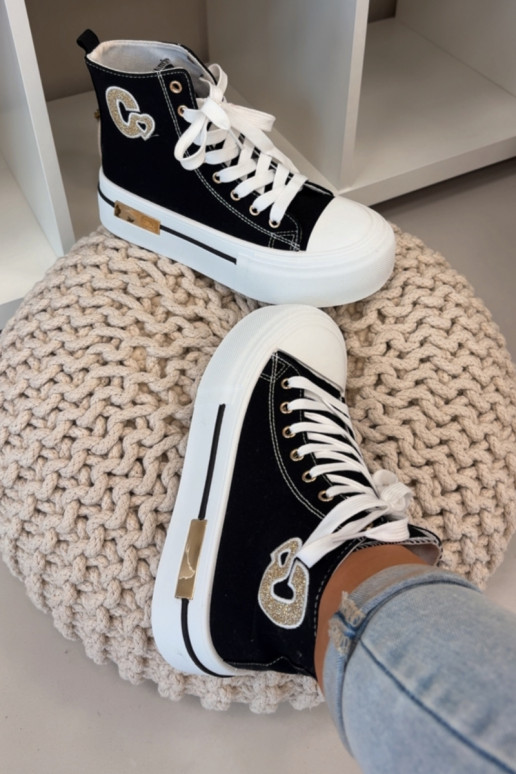 Sandali platform con tacco neri Meloria