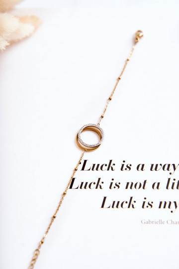 Femminile Elegante Un braccialetto con bellissimi dettagli E zirconi colore dorato