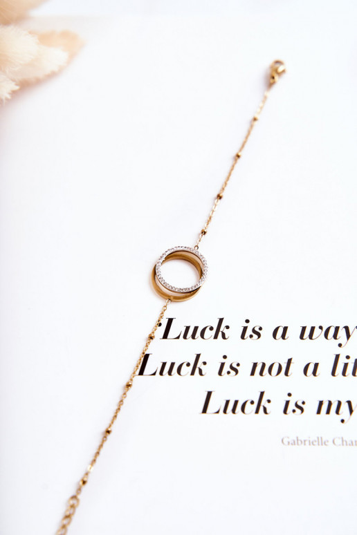 Femminile Elegante Un braccialetto con bellissimi dettagli E zirconi colore dorato