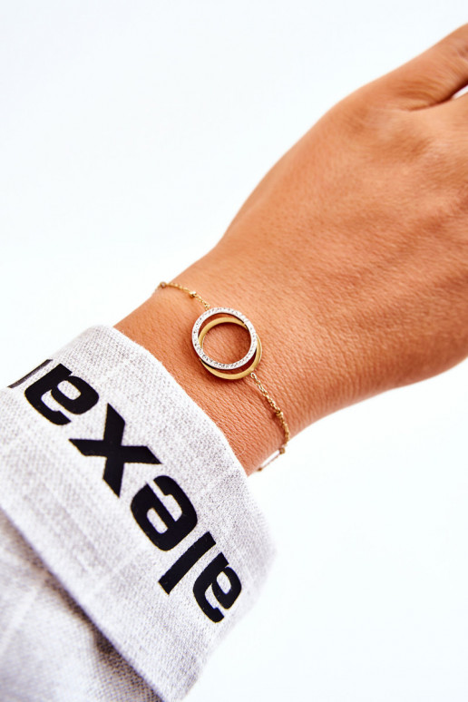 Femminile Elegante Un braccialetto con bellissimi dettagli E zirconi colore dorato