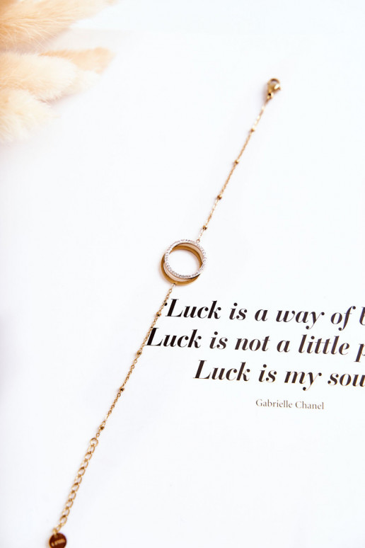 Femminile Elegante Un braccialetto con bellissimi dettagli E zirconi colore dorato