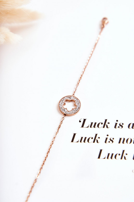 Femminile Un braccialetto Celebrità con motivi floreali I con occhielli in zirconio colore oro rosa