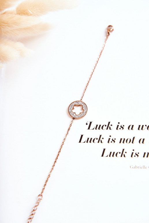 Femminile Un braccialetto Celebrità con motivi floreali I con occhielli in zirconio colore oro rosa