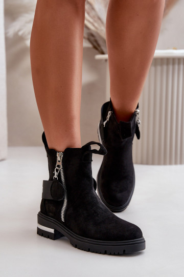 riscaldamento Stivali da donna con cerniere colore nero Calvaro 2