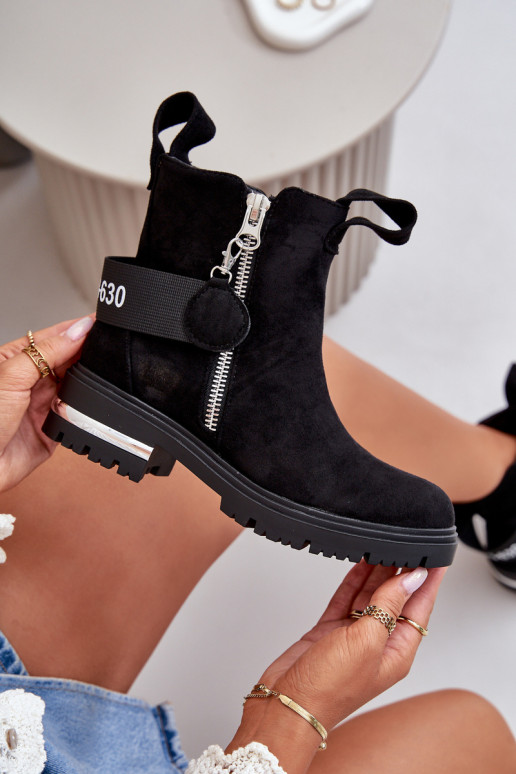 riscaldamento Stivali da donna con cerniere colore nero Calvaro