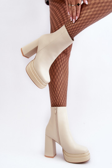 Femminile Stivali In un posto alto e piattaforma colore avorio Sandstra 2