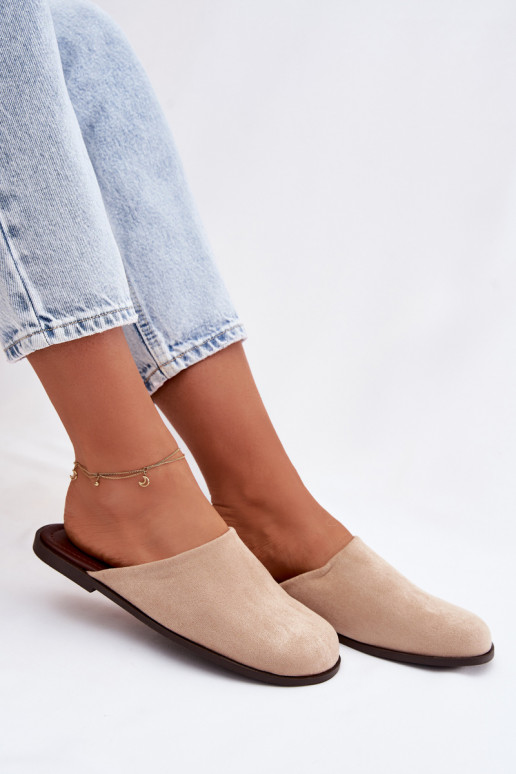 Pantofole Appartamento delle donnein ecopelle scamosciatau beige Veronelle