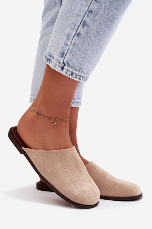 Pantofole Appartamento delle donnein ecopelle scamosciatau beige Veronelle