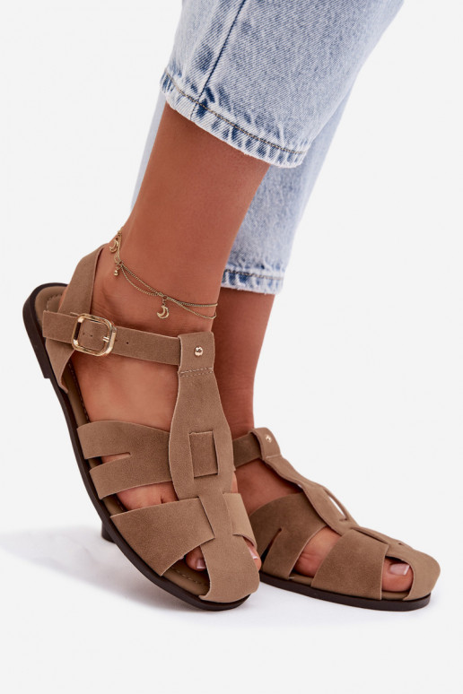 Sandali da donna Rzymianki isoscele colore kaki Belanessa