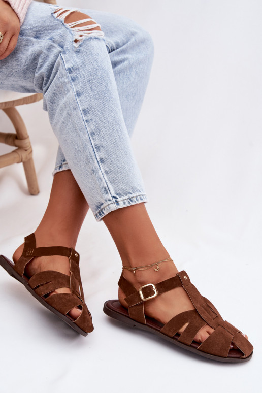 Sandali da donna Rzymianki isoscele colore marrone Belanessa