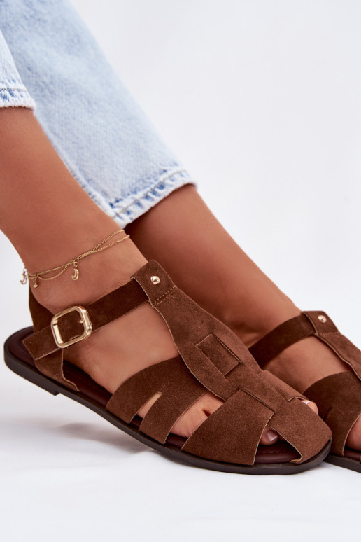 Sandali da donna Rzymianki isoscele colore marrone Belanessa