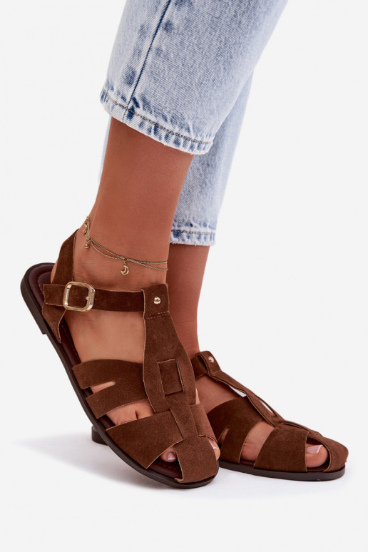 Sandali da donna Rzymianki isoscele colore marrone Belanessa