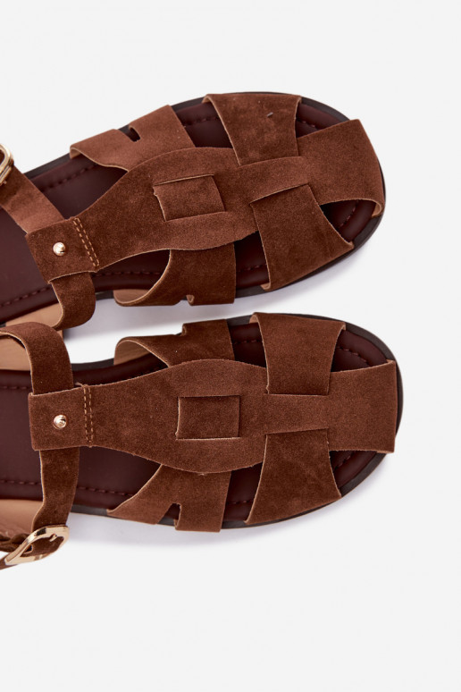 Sandali da donna Rzymianki isoscele colore marrone Belanessa