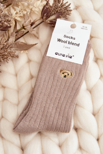Femminile Spesso Skarpety Con Orso beige