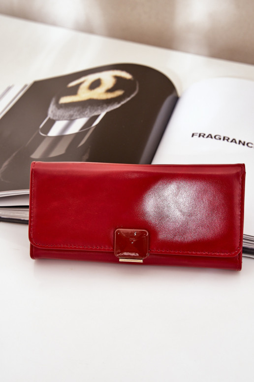 Eko Pelle Gładki Portafoglio da donna colore rosso Erolia