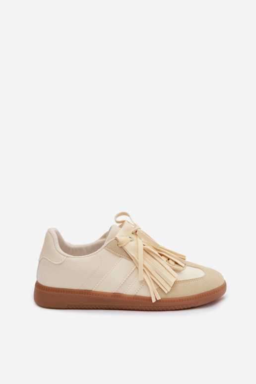 Scarpe modello sneakers Femminile con frange colore giallo Dorivelle